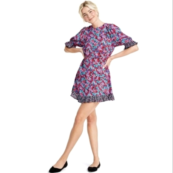 RIXO x Target Dainty Dark Floral Mini Dress - Picture 2 of 12